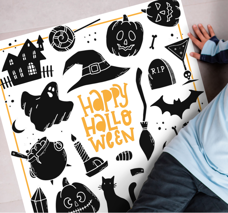 Festive symbols halloween vinyl rug - TenStickers