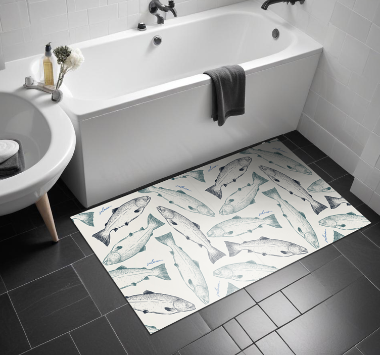 Fish Illustration animal vinyl rug - TenStickers