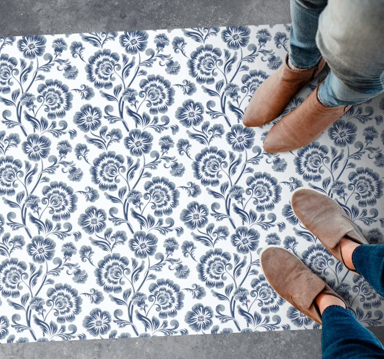 Floral Elegance Pattern floral vinyl rug - TenStickers