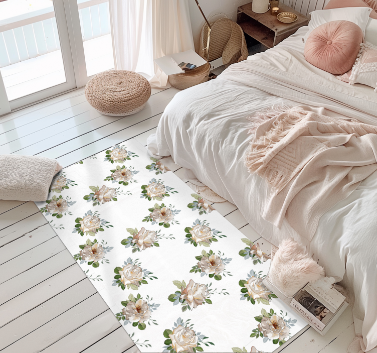 Floral Elegance Underfoot floral rug - TenStickers