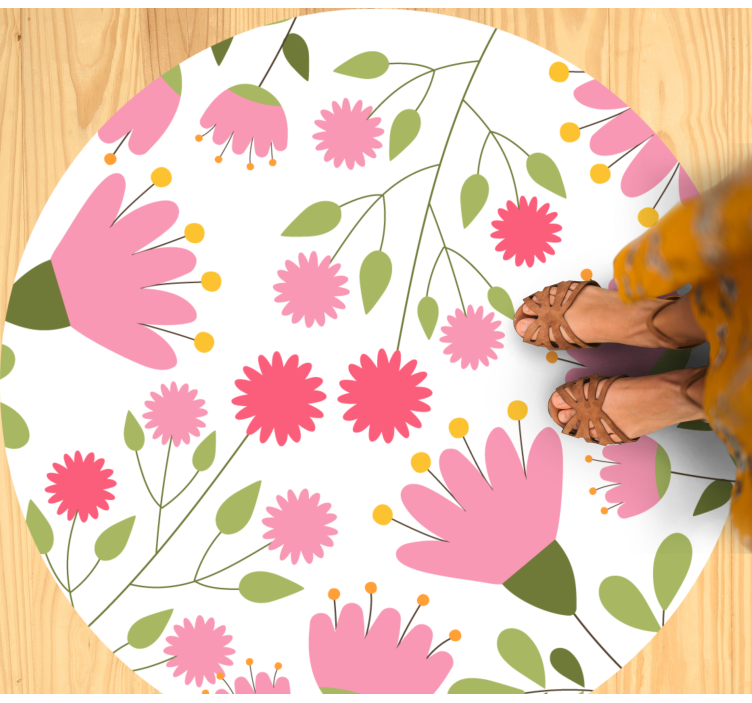 Floral pattern delight floral vinyl rug - TenStickers