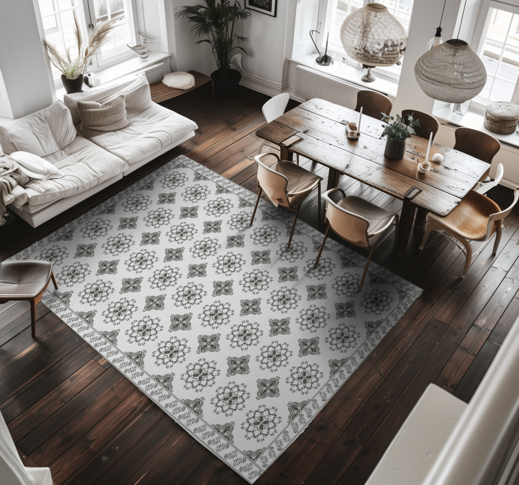 Floral vintage design dining room carpet - TenStickers