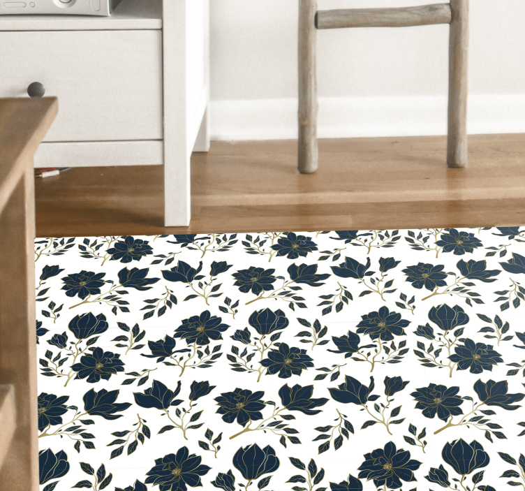 Floral vinyl rug floral elegance design - TenStickers