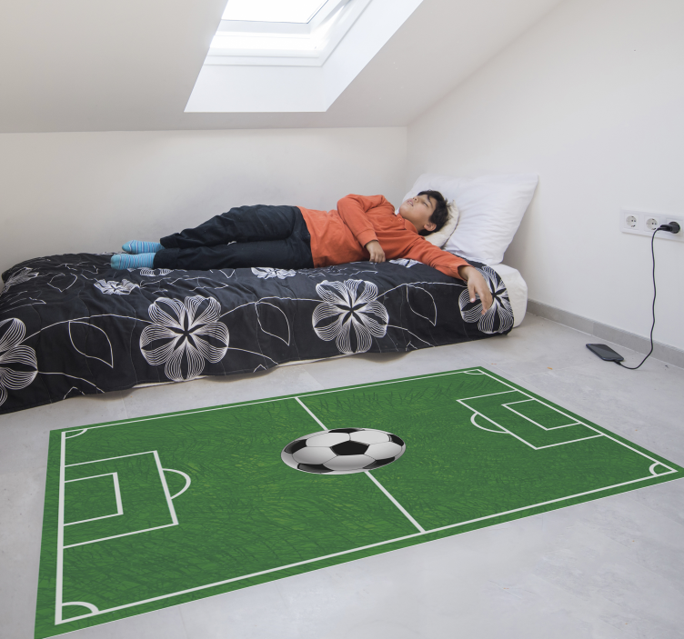 Football pitch teen vinyl rug - TenStickers