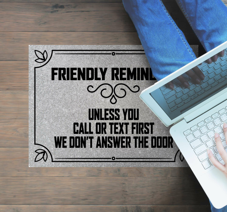Friendly Reminder Alert custom rug - TenStickers