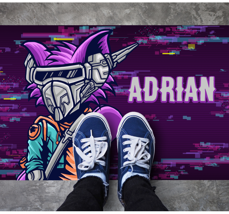 Custom futuristic character teen vinyl rug - TenStickers