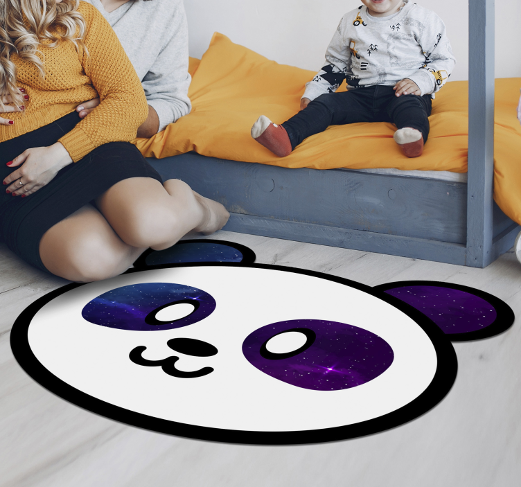 Galactic Panda Face kids vinyl rug - TenStickers