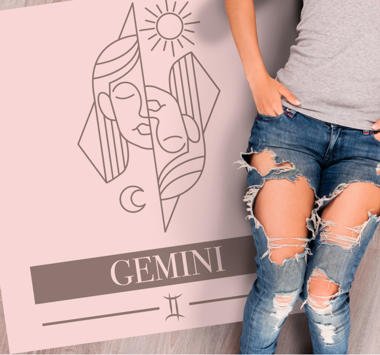 Gemini Themed Design custom rug - TenStickers