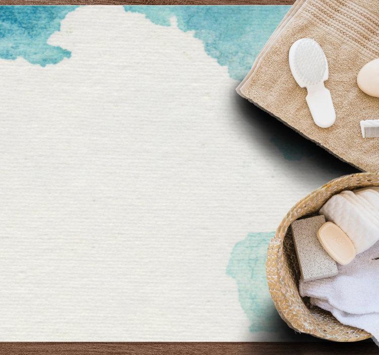 Gentle aqua effect bathroom vinyl rug - TenStickers