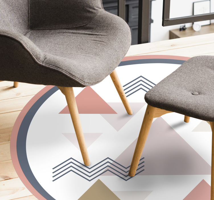 Geometric Abstract Circle geometric vinyl rug - TenStickers