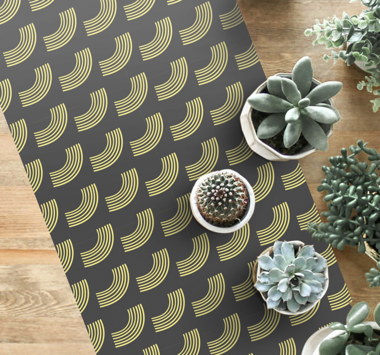 Geometric Arc Patterns striped vinyl rug - TenStickers