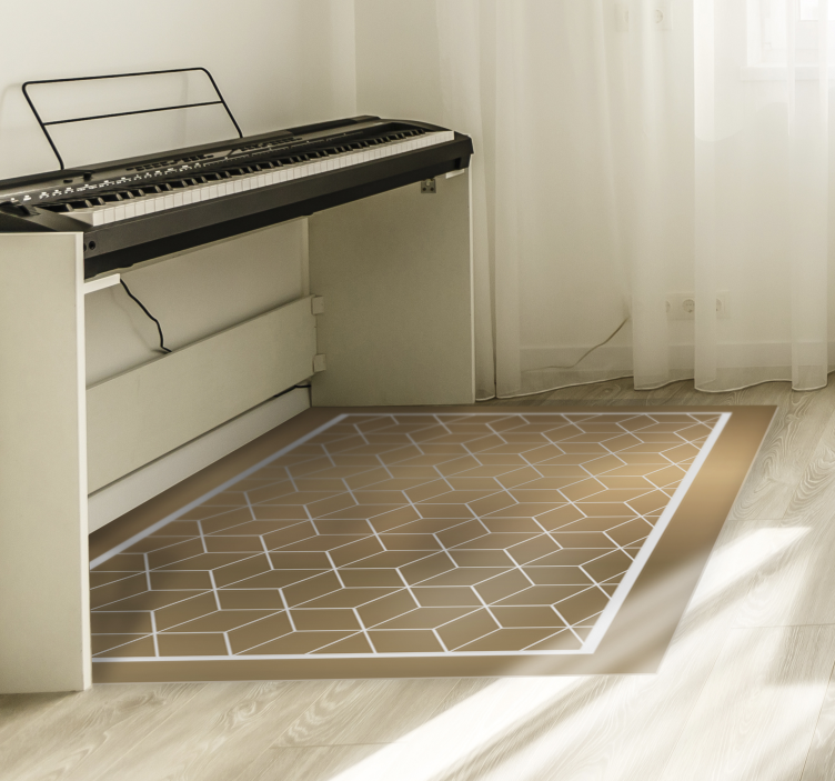Geometric Cuboid Illusion geometric vinyl rug - TenStickers