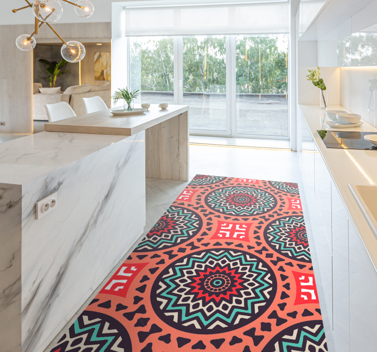 Geometric Medallion Pattern mandala vinyl rug - TenStickers