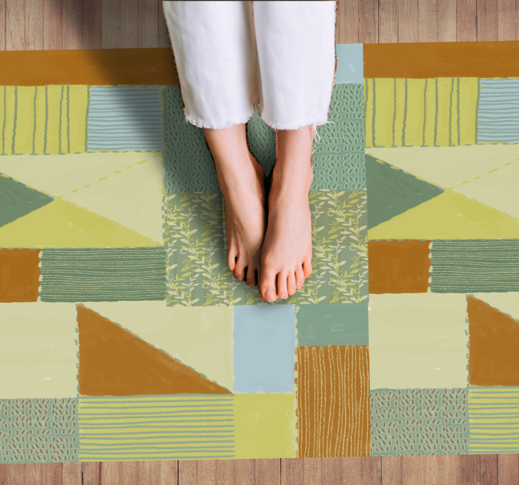 Geometric Patchwork Tapestry geometric rug - TenStickers