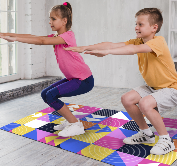 Geometric Pattern Play geometric vinyl rug - TenStickers