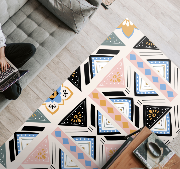 Geometric Pattern Tapestry geometric vinyl rug - TenStickers