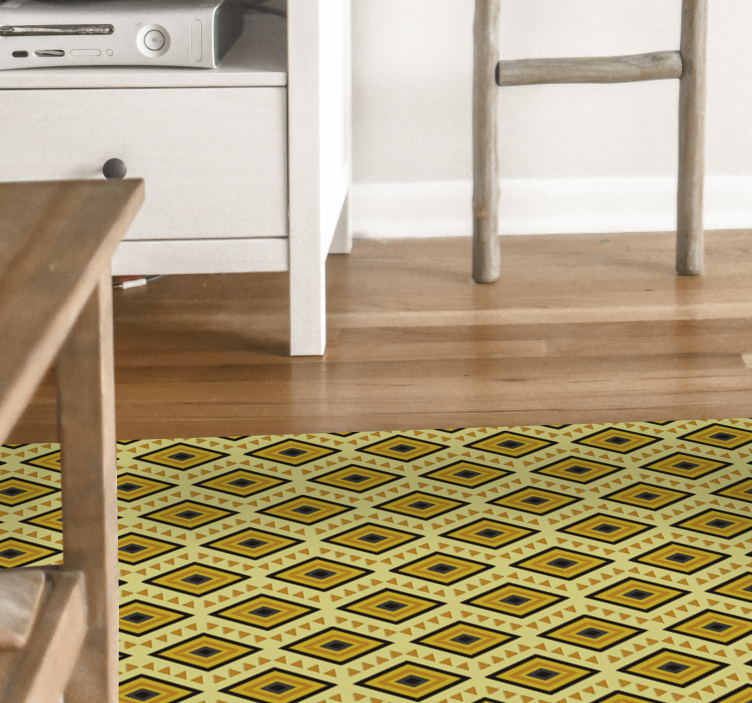 Geometric Patterned Squares geometric vinyl rug - TenStickers