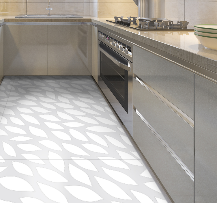 Geometric Shadow Patterns kitchen vinyl rug - TenStickers