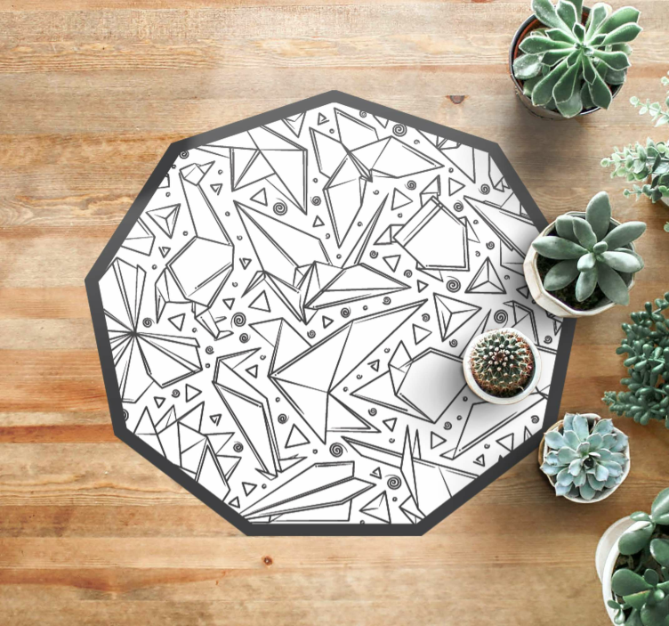 Geometric Shapes Octagon geometric vinyl rug - TenStickers
