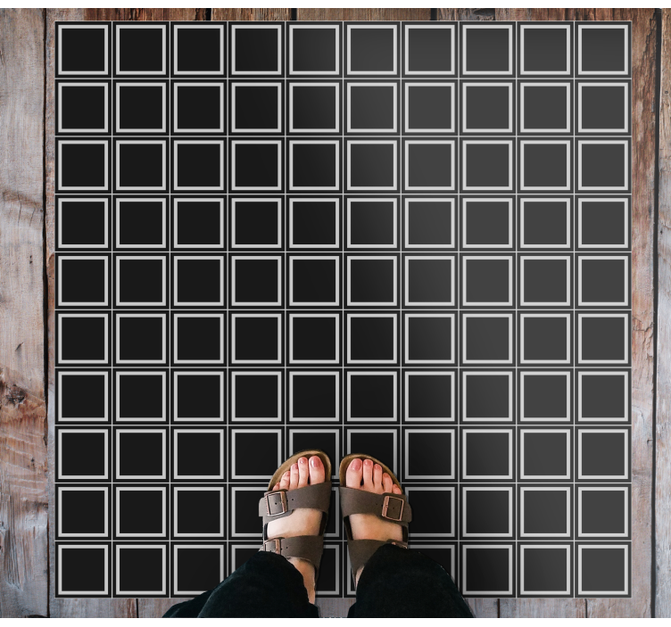 Geometric Square Arrangement tile vinyl rug - TenStickers
