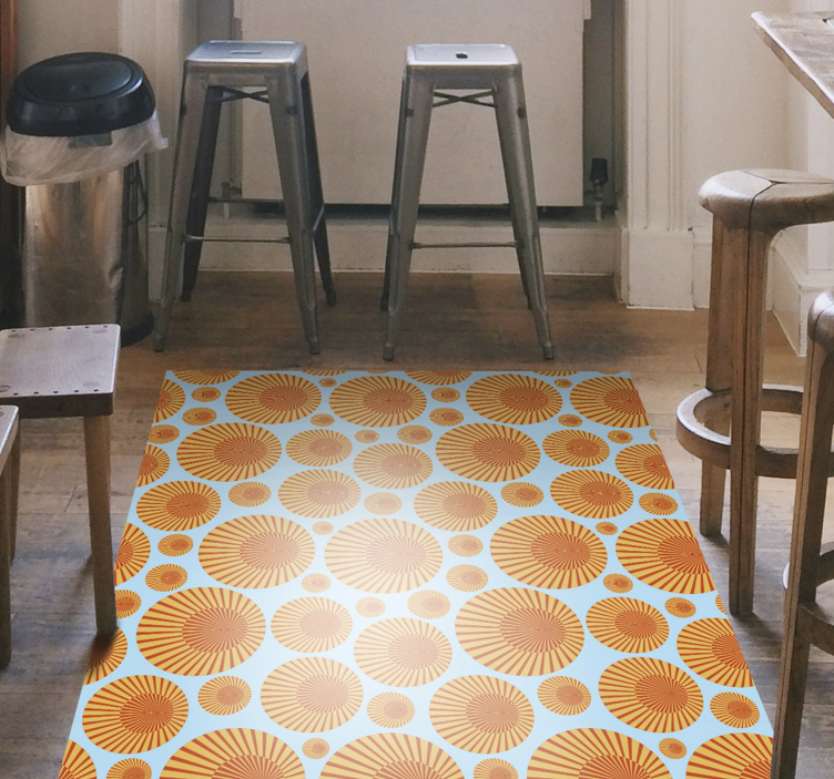 Geometric Sunburst geometric vinyl rug - TenStickers