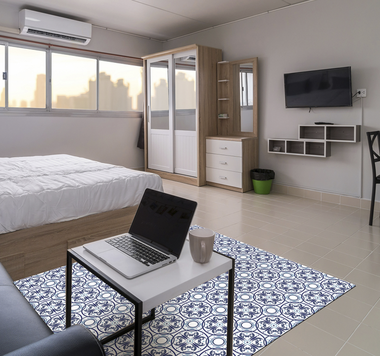 Geometric Tile Effect Covering tile carpet - TenStickers