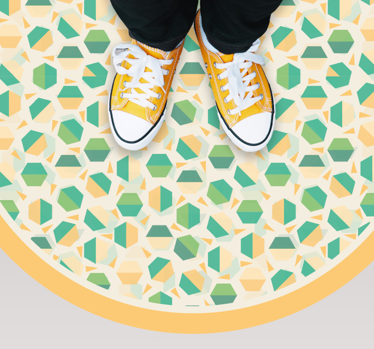 Geometric vinyl rug hexagonal design - TenStickers