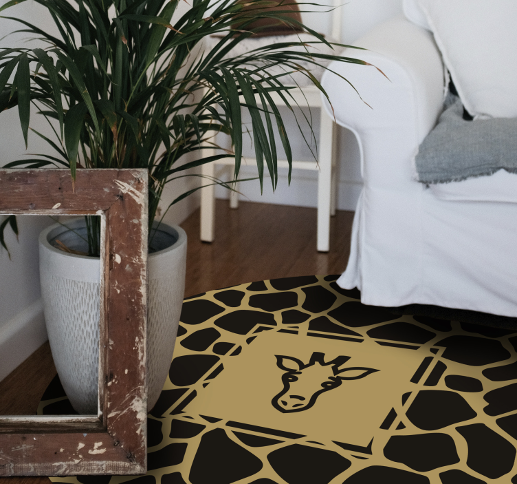 Giraffe Pattern Round animal print vinyl rug - TenStickers