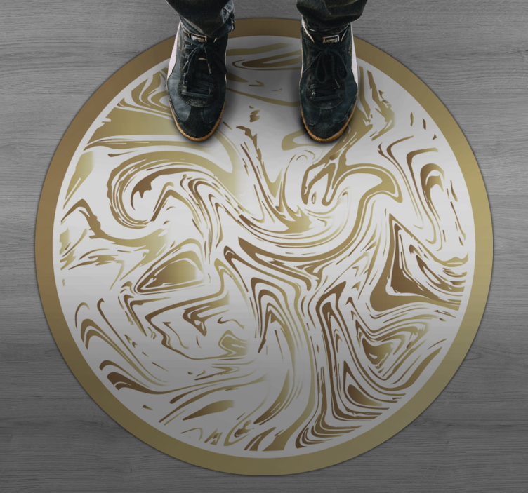 Gold and white marble texture carpet - TenStickers