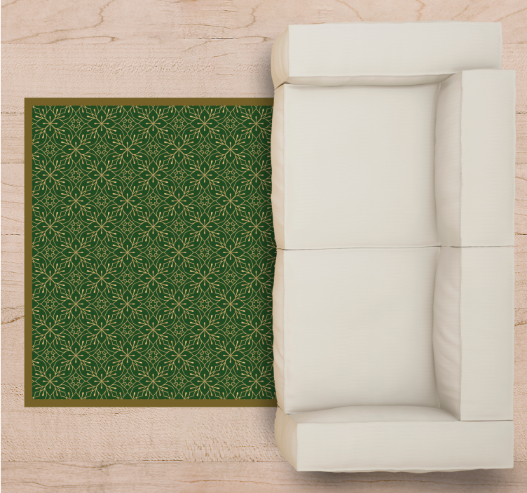 Graceful Botanical Motif floral vinyl rug - TenStickers