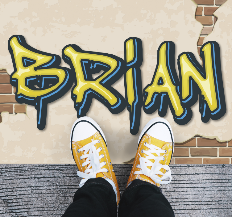 Graffiti style name teen vinyl rug - TenStickers