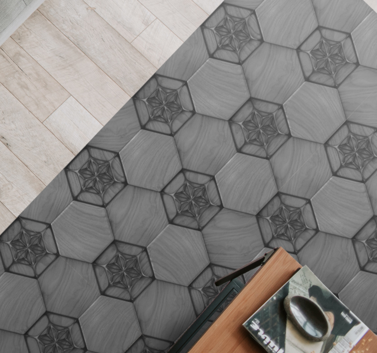 Gray tiles pattern tile carpet - TenStickers