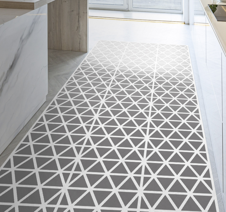 Grey and white triangle kitchen geometric rugs - TenStickers