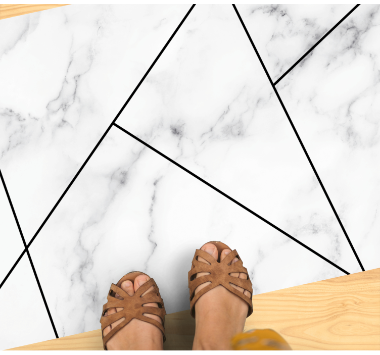 Grey pattern overlay marble vinyl rug - TenStickers