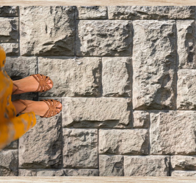 Grey rustic stone bricks texture carpet - TenStickers