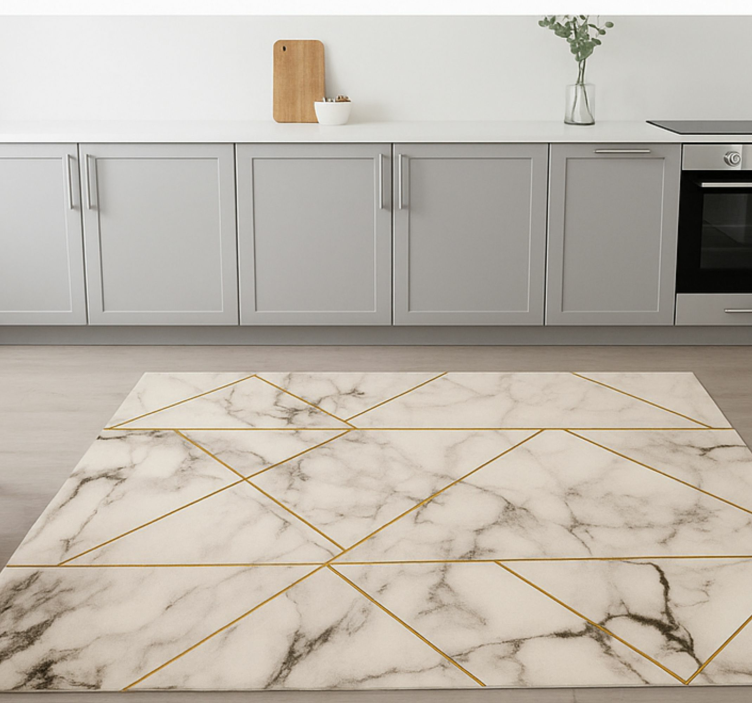 Grid elegant design marble vinyl rug - TenStickers