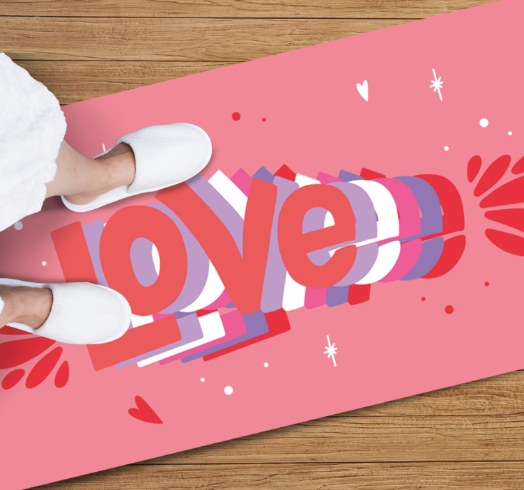 Groovy love letter custom rug - TenStickers
