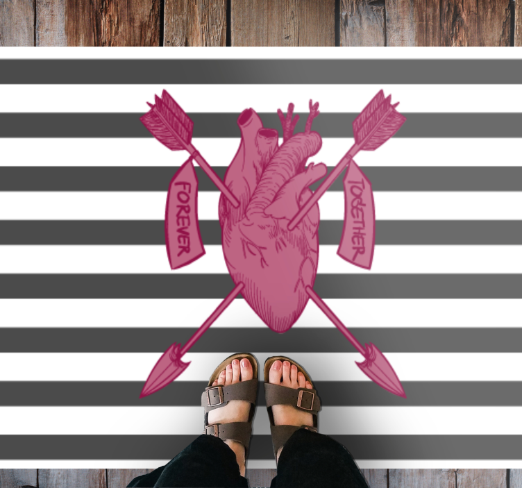 Heart Arrows Together custom rug - TenStickers