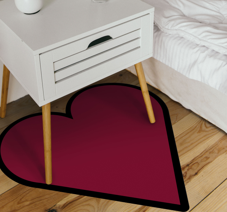 Simple heart shape bedroom vinyl rug - TenStickers