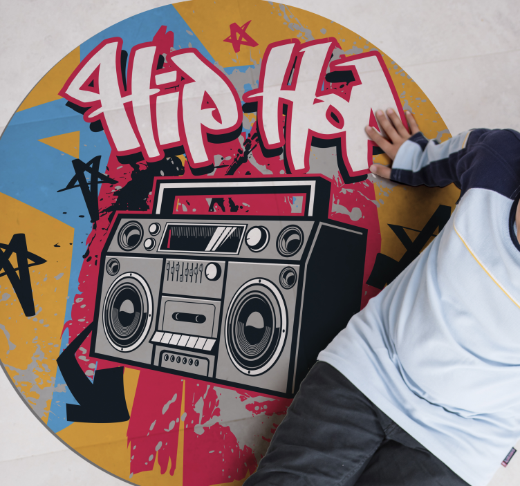 Hip Hop Boombox teen vinyl rug - TenStickers