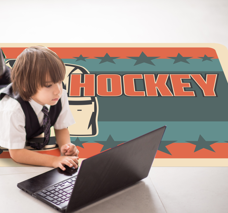 Hockey Themed game vinyl rug - TenStickers