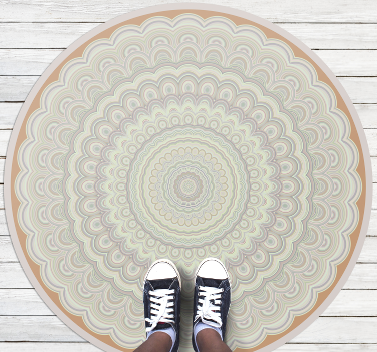 Intricate Circular Pattern mandala vinyl rug - TenStickers