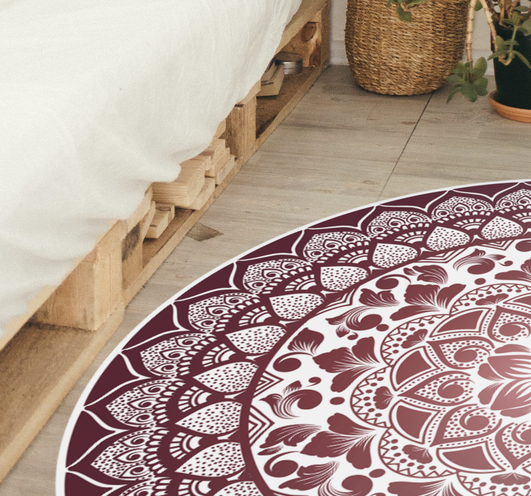Intricate Mandala Emblem mandala vinyl rug - TenStickers