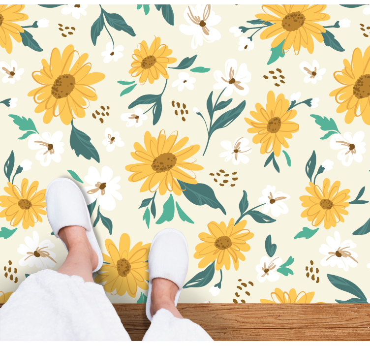 Joyful Flower Arrangement floral vinyl rug - TenStickers