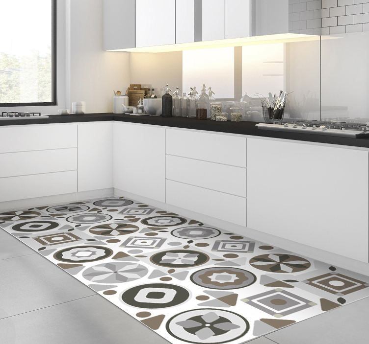 Amazing tile vinyl kitchen mat - TenStickers