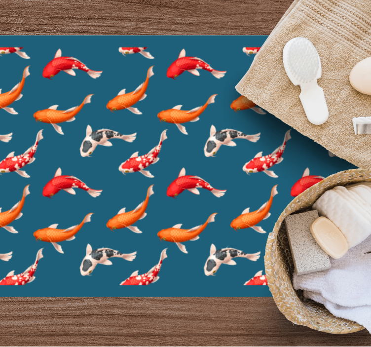 Koi Fish Pattern nature vinyl rug - TenStickers