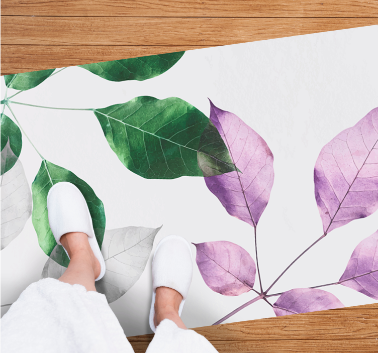 Leafy Botanical Prints floral vinyl rug - TenStickers
