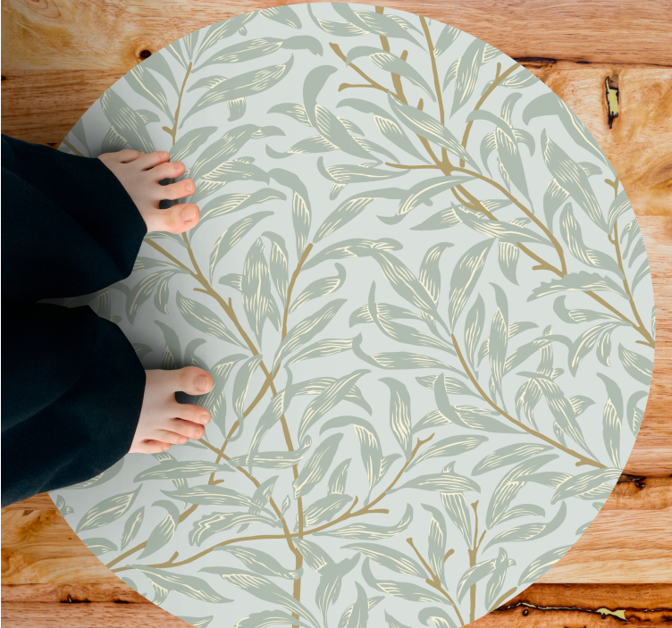 Leafy Green Patterns nature vinyl rug - TenStickers