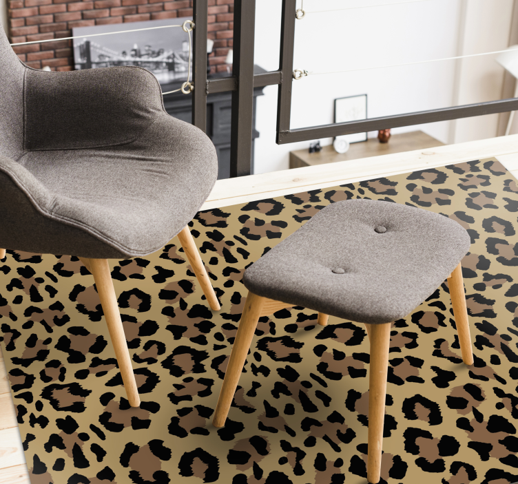 Leopard patterned animal print vinyl rug - TenStickers