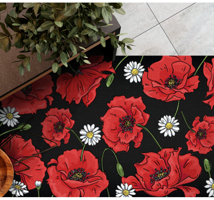 Bright Botanical Artwork floral vinyl rug - TenStickers